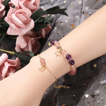 Strawberry & Amethyst Crystal Bracelet/Anklet-Your Soul Place